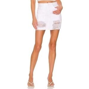 NWT L’AGENCE‎ Jolene White Distressed Mini Skirt